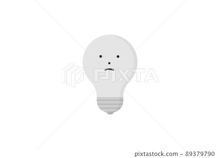 Dark miniature bulb with a troubled face not shining-Image material of power off / thinking / power outage 89379790
