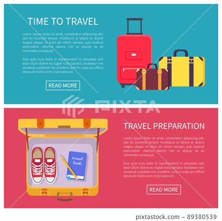 Time to Travel Web Pages, Vector Illustration 89380539