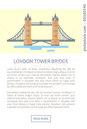 London Tower Bridge Web Page Vector Illustration 89380540