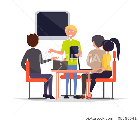 Business Meeting of People Vector Illustration Business Meeting of People Vector Illustration 89380541