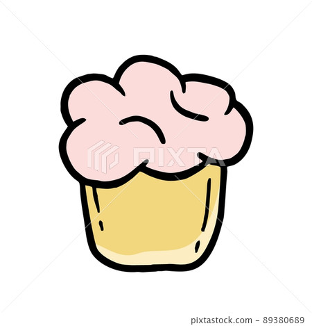 Cupcake Hand-drawn bakery element Doodle sketch vector. For cafe and bakery menus Cupcake Hand-drawn bakery element Doodle sketch vector. For cafe and bakery menus 89380689