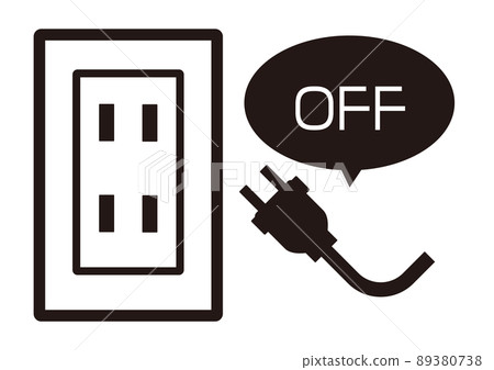 Illustration material that imaged power saving by pulling out the outlet plug 89380738