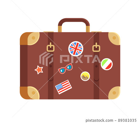 Suitcase for Traveling Isolated on White Backdrop Suitcase for Traveling Isolated on White Backdrop 89381035