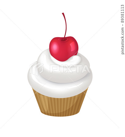 icing with cherry on top clipart