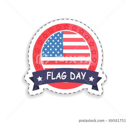 Flag Day Badge with Headline Vector Illustration 89381751