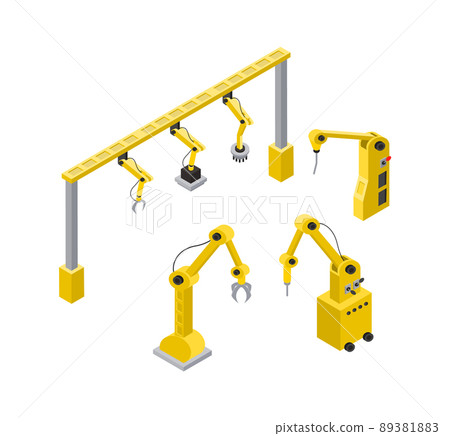 Automated Machinery Collection Vector Illustration Automated Machinery Collection Vector Illustration 89381883