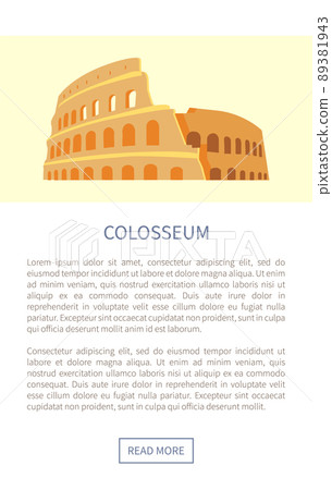 Colosseum Web Page Landmark Vector Illustration 89381943