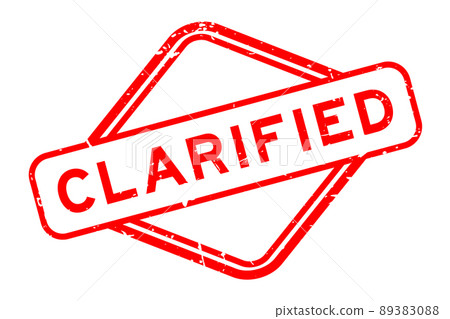 Grunge red clarified word rubber seal stamp on white background 89383088