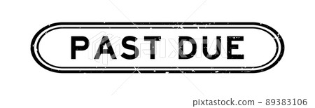 Grunge black past due word rubber seal stamp on white background 89383106