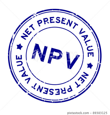 Grunge blue NPV net present value word round rubber seal stamp on white background Grunge blue NPV net present value word round rubber seal stamp on white background 89383125