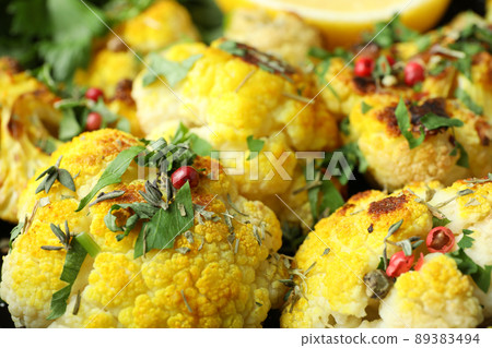 Tasty baked cauliflower, close up and selective focus 89383494