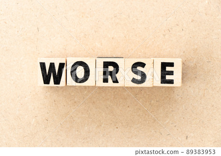 Alphabet letter block in word worse on wood background 89383953