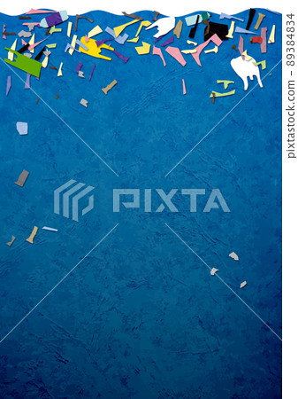 Marine debris floating in the water Paper craft Marine debris floating in the water Paper craft 89384834