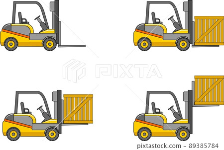 Forklifts. Heavy construction machines. Vector illustration 89385784