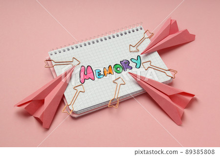 Concept of problems with memory, amnesia disease on pink background 89385808