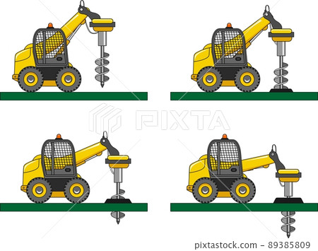 Drilling equipment. Heavy construction machines. Vector illustration Drilling equipment. Heavy construction machines. Vector illustration 89385809