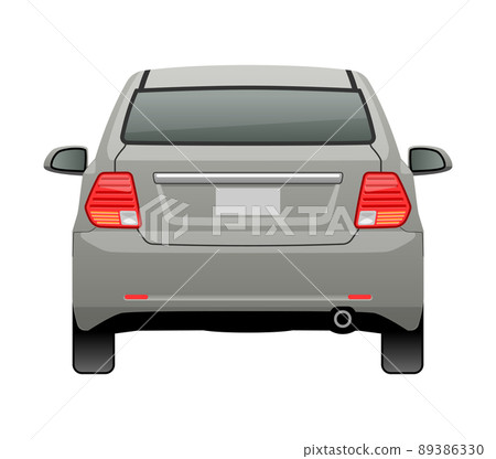 Illustration of a car seen from behind (sedan) Illustration of a car seen from behind (sedan) 89386330