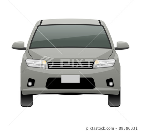 Illustration of a car seen from the front (sedan) Illustration of a car seen from the front (sedan) 89386331