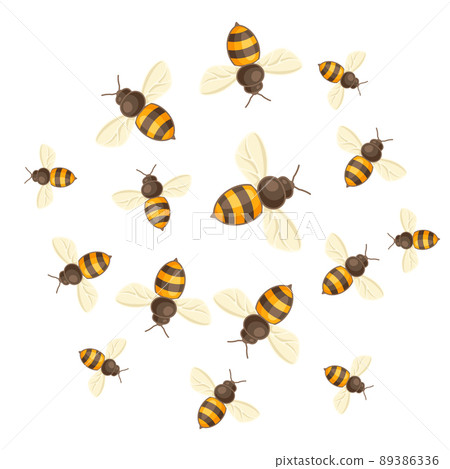 Background with honey bees. Image for food and agricultural industry. 89386336