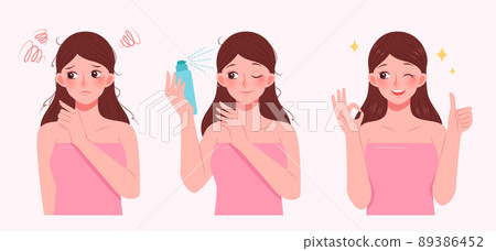 煩惱頭髮毛燥的女孩 89386452