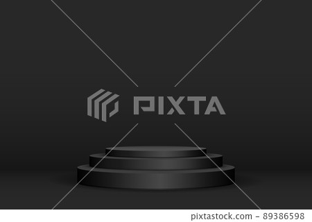 Realistic dark podium, stage, tribune for presentations on an abstract background Realistic dark podium, stage, tribune for presentations on an abstract background 89386598