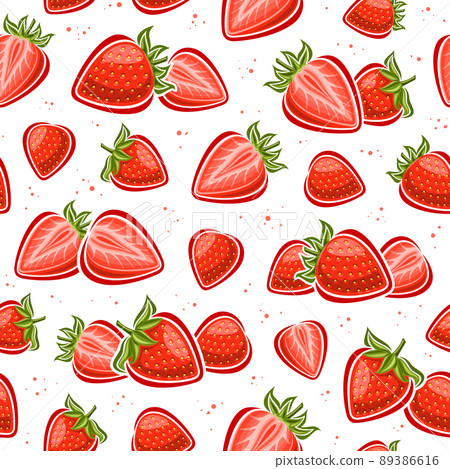 Vector Strawberry Seamless Pattern 89386616
