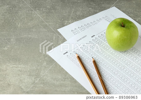 Concept of exams and tests, close up Concept of exams and tests, close up 89386963