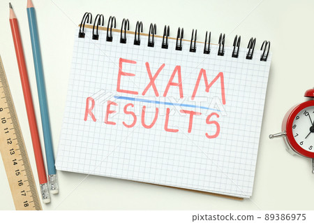 Concept of exams and tests, top view Concept of exams and tests, top view 89386975