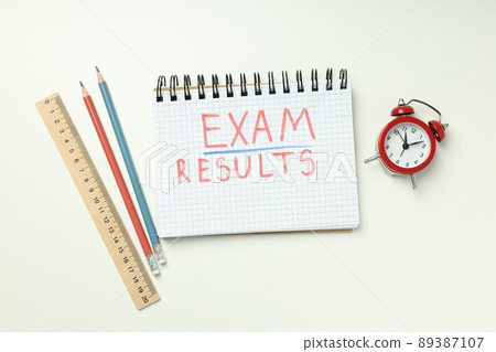 Concept of exams and tests, top view Concept of exams and tests, top view 89387107