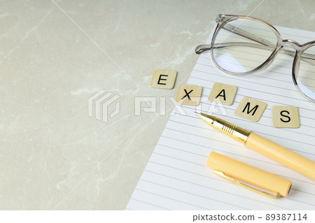 Concept of exams and tests, space for text 89387114