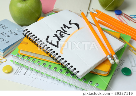 Concept of exams and tests, close up Concept of exams and tests, close up 89387119
