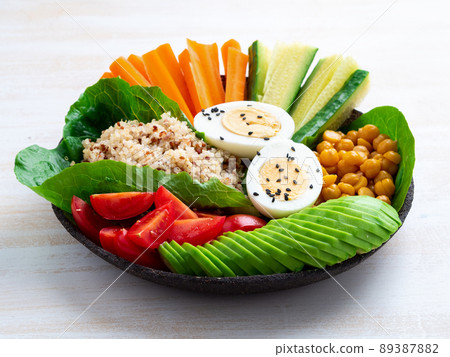 Vegetarian Buddha's bowl, a mix of vegetables. 89387882