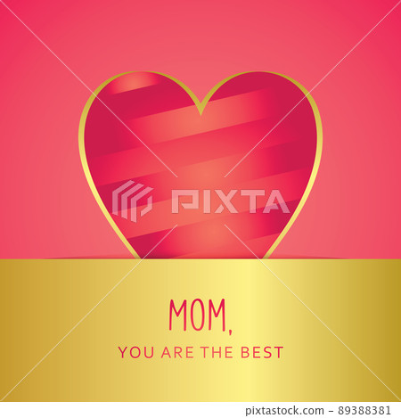 greeting card for mothers day with red heart 89388381