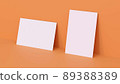Business card mockup blank for brand identity logo presentation on orange background 89388389