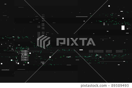 Glitch video data. Futuristic TV distortions with dynamic shapes. Random noise effect. Cyberpunk backdrop texture. Futuristic technology concept. Broken video signal. Vector illustration 89389493