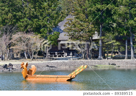 景觀, 春天, 藍天, 世界文化遺產, 世界文化遺產, 教科文組織, 註冊, 毛越寺, Ennin, Jikakudai 89389515