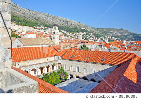 Croatian World Cultural Heritage Dubrovnik, the pearl of the Adriatic Sea The cityscape of the ancient city seen from the walls Croatian World Cultural Heritage Dubrovnik, the pearl of the Adriatic Sea The cityscape of the ancient city seen from the walls 89390895