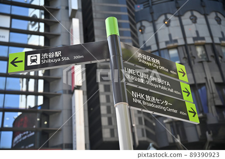 東京澀谷的信息顯示板 東京澀谷的信息顯示板 89390923