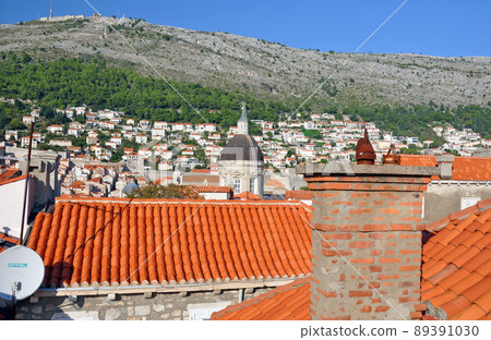 Croatian World Cultural Heritage Dubrovnik, the pearl of the Adriatic Sea The cityscape of the ancient city seen from the walls Croatian World Cultural Heritage Dubrovnik, the pearl of the Adriatic Sea The cityscape of the ancient city seen from the walls 89391030