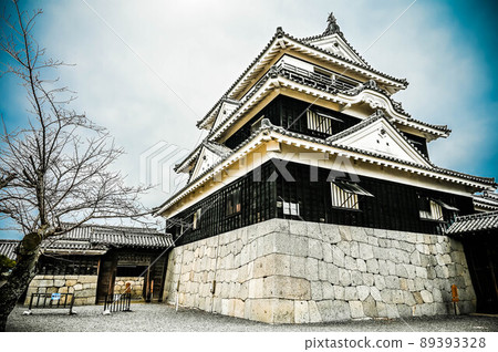 Ehime Iyo Matsuyama Castle wall, distant view, castle tower, main enclosure Ehime Iyo Matsuyama Castle wall, distant view, castle tower, main enclosure 89393328