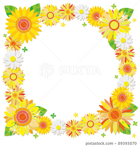 Sunflower flower wreath style frame Sunflower flower wreath style frame 89393870