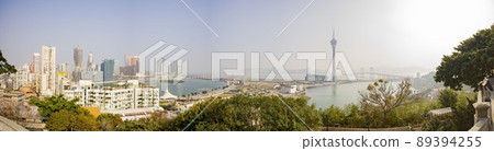 Sunny view of the famous Macau tower 89394255