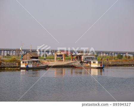 Antique ferry port in rural area Antique ferry port in rural area 89394327