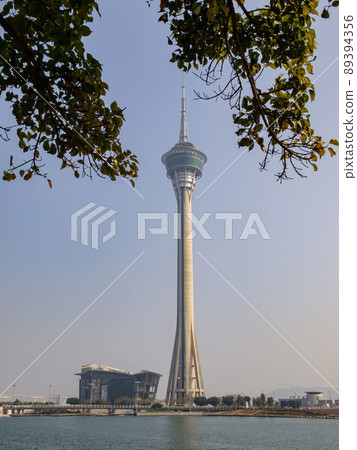 Sunny view of the famous Macau tower 89394356