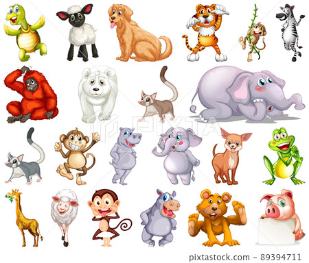 Set of animal cartoon character Set of animal cartoon character 89394711