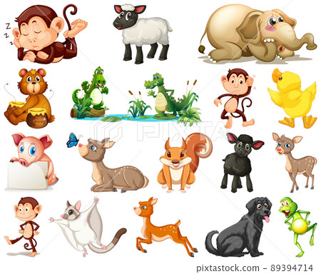 Set of animal cartoon character 89394714