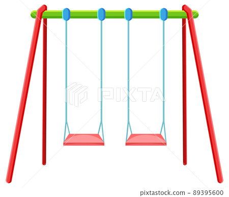 Playground swings on white background Playground swings on white background 89395600