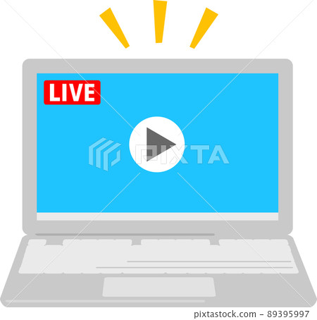 Laptop with live broadcast Laptop with live broadcast 89395997