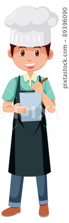 Male chef writing on paper 89396090