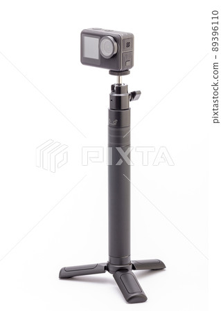 Tripod with selfie stick and action camera 89396110